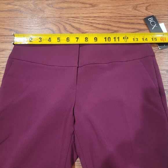 BCX Magic Waist Bordeaux Pants slight Stretch Straight Leg Sz 3 NWT - Picture 4 of 12